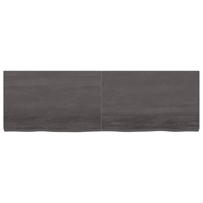 Wandregal Dunkelbraun 160x50x(2-6)cm Massivholz Eiche Behandelt