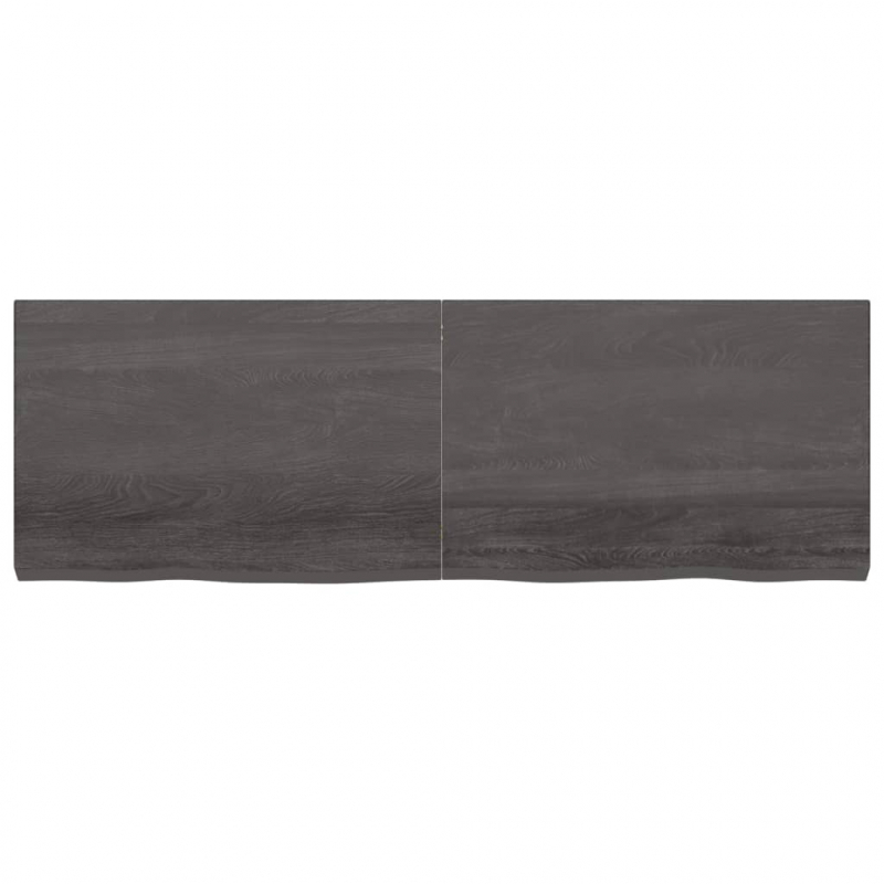 Wandregal Dunkelbraun 180x60x(2-6)cm Massivholz Eiche Behandelt
