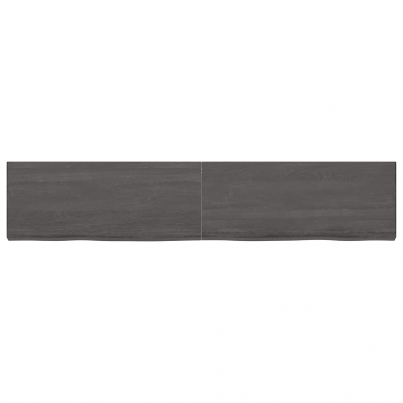 Wandregal Dunkelbraun 200x40x(2-6)cm Massivholz Eiche Behandelt