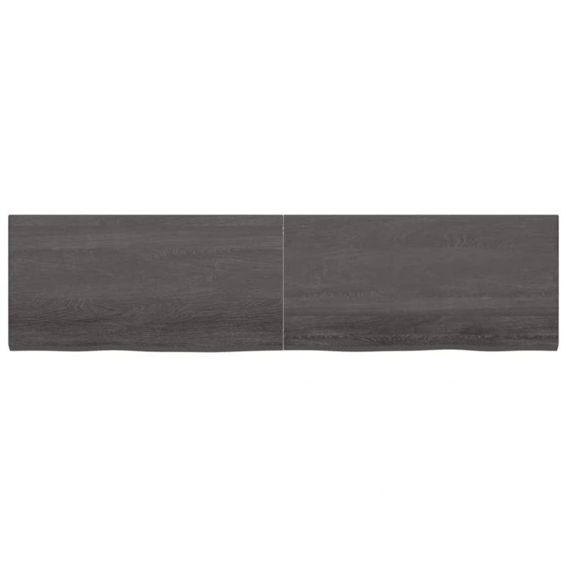 Wandregal Dunkelbraun 200x50x(2-4)cm Massivholz Eiche Behandelt