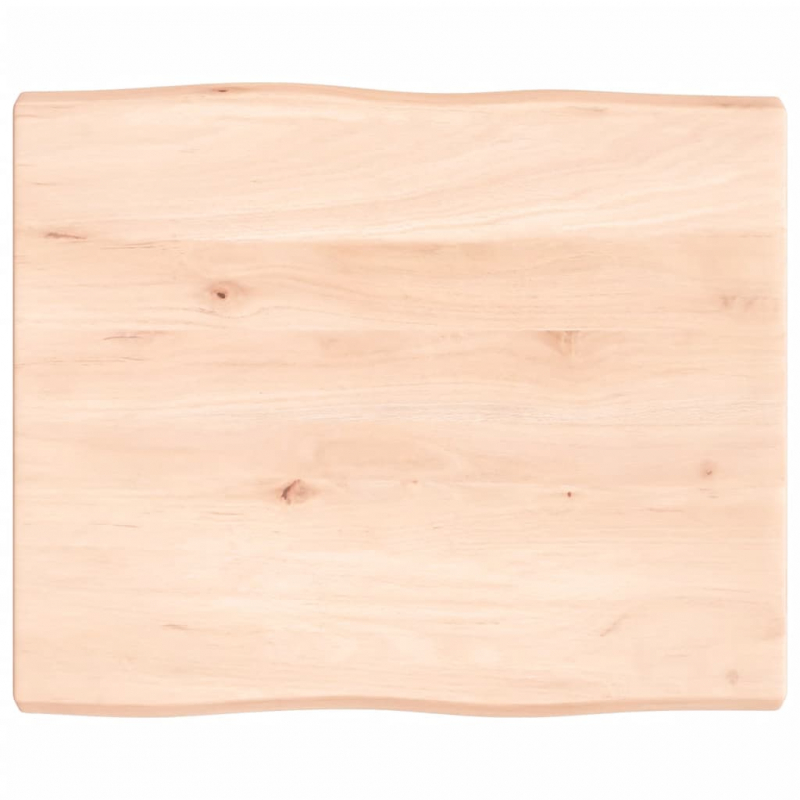 Tischplatte 60x50x(2-4) cm Massivholz Unbehandelt Baumkante