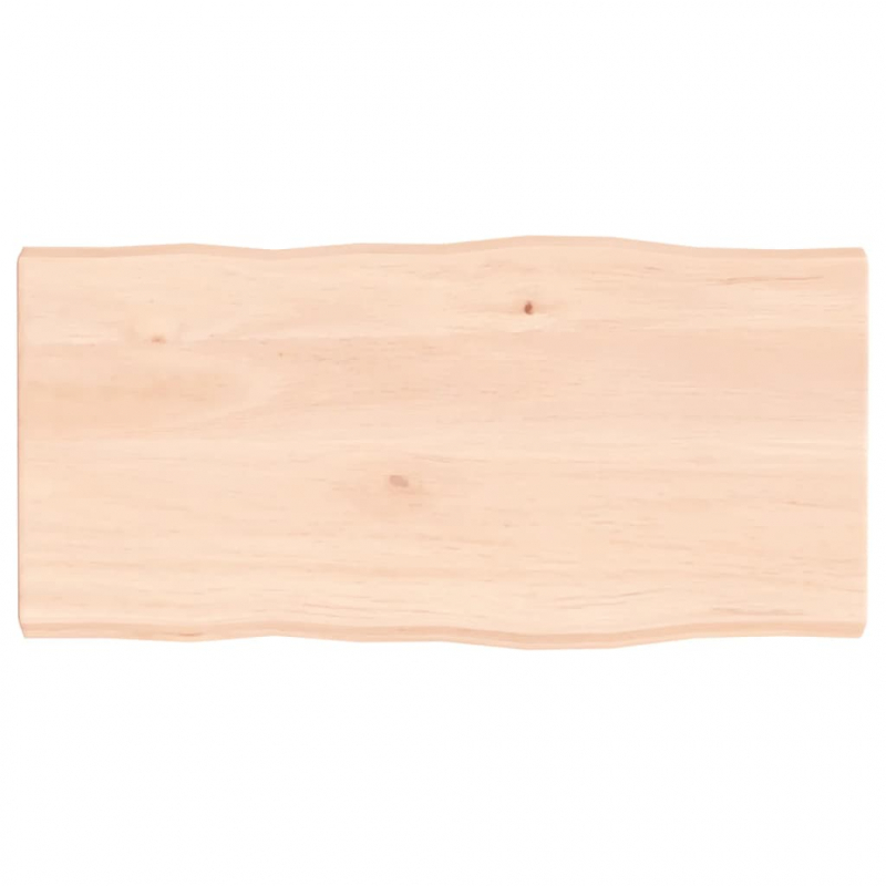 Tischplatte 80x40x(2-4) cm Massivholz Unbehandelt Baumkante