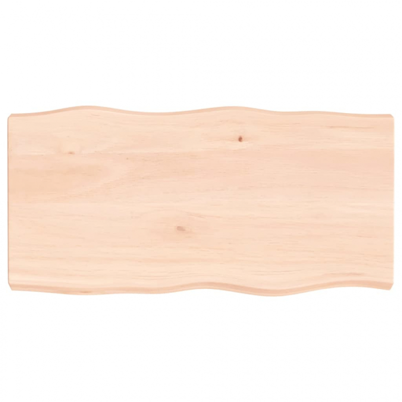 Tischplatte 80x40x(2-6) cm Massivholz Unbehandelt Baumkante
