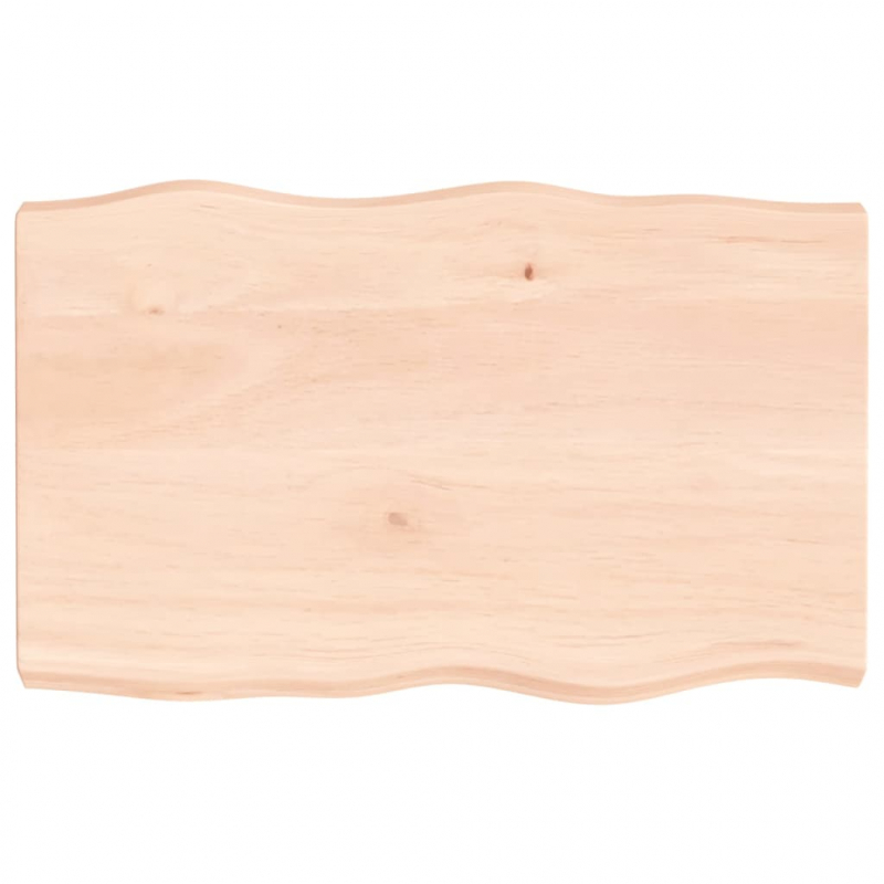Tischplatte 80x50x(2-6) cm Massivholz Unbehandelt Baumkante