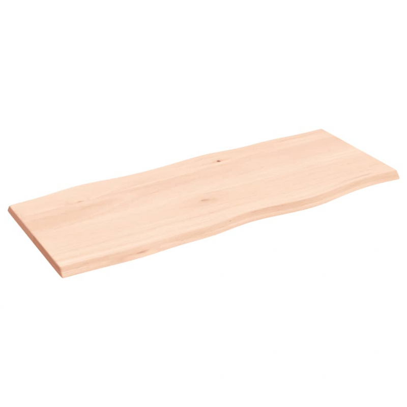 Tischplatte 100x40x2 cm Massivholz Eiche Unbehandelt Baumkante