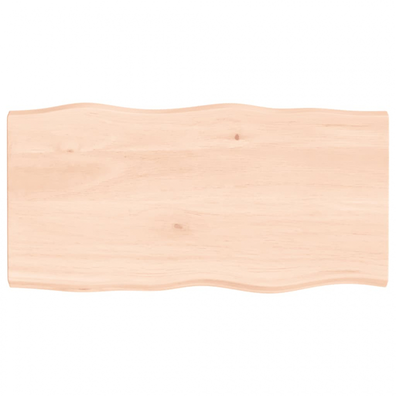 Tischplatte 100x50x(2-4) cm Massivholz Unbehandelt Baumkante