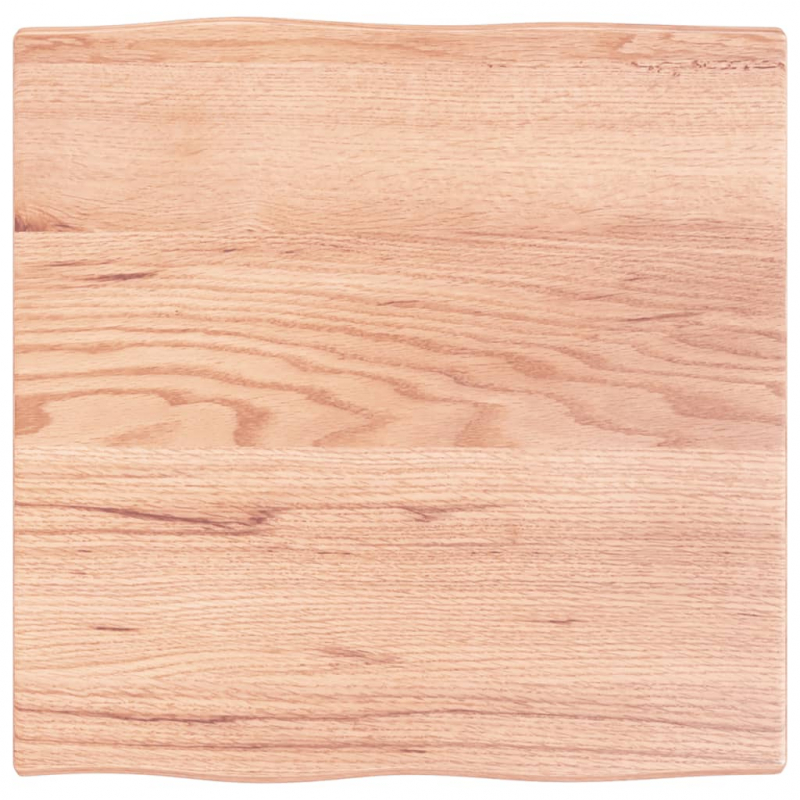 Tischplatte 60x60x2 cm Massivholz Eiche Behandelt Baumkante