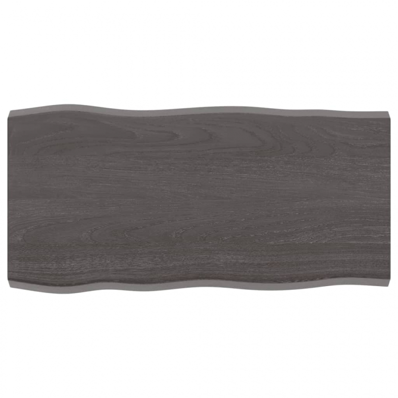 Tischplatte 80x40x(2-4) cm Massivholz Behandelt Baumkante