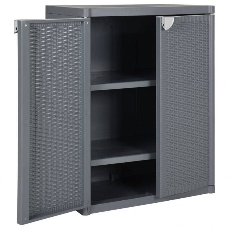 Gartenschrank Grau 65x45x88 cm PP Rattan-Optik