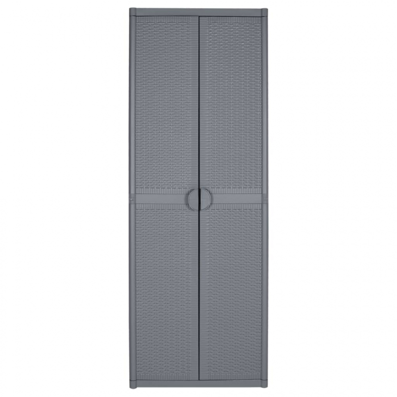 Gartenschrank Grau 65x45x172 cm PP Rattan