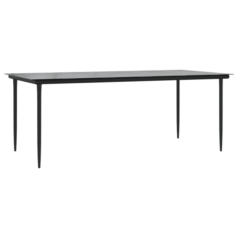 11-tlg. Garten-Essgruppe mit Kissen Schwarz & Grau Poly Rattan
