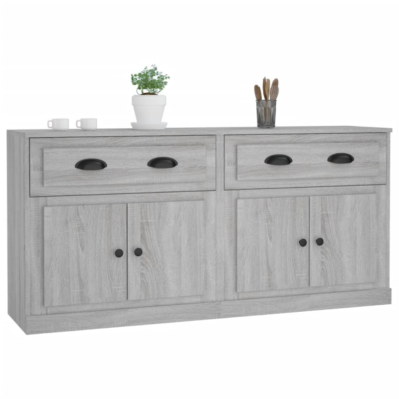 Sideboards 2 Stk. Grau Sonoma Holzwerkstoff