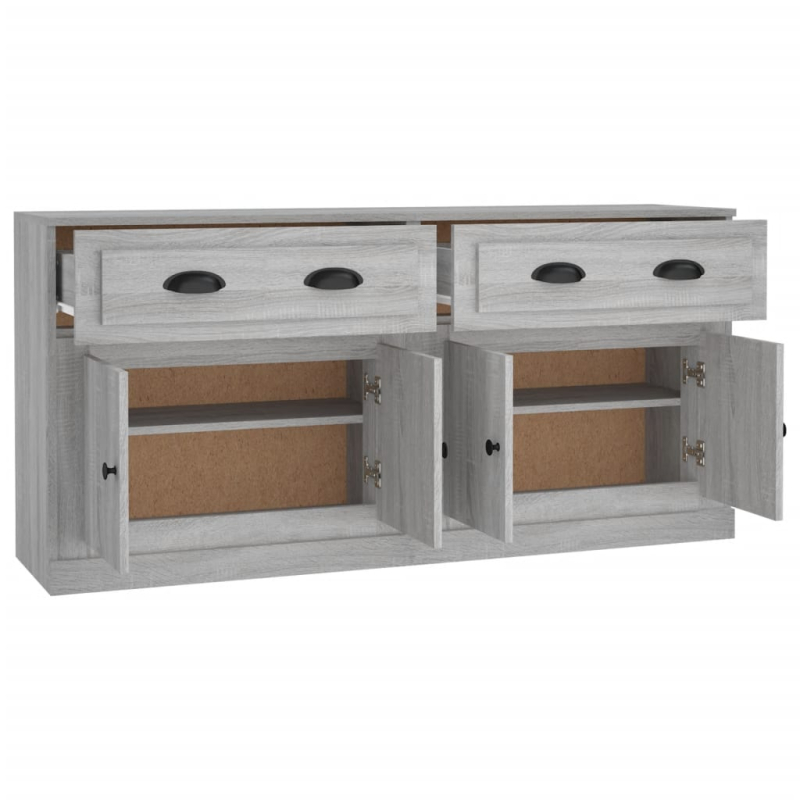 Sideboards 2 Stk. Grau Sonoma Holzwerkstoff