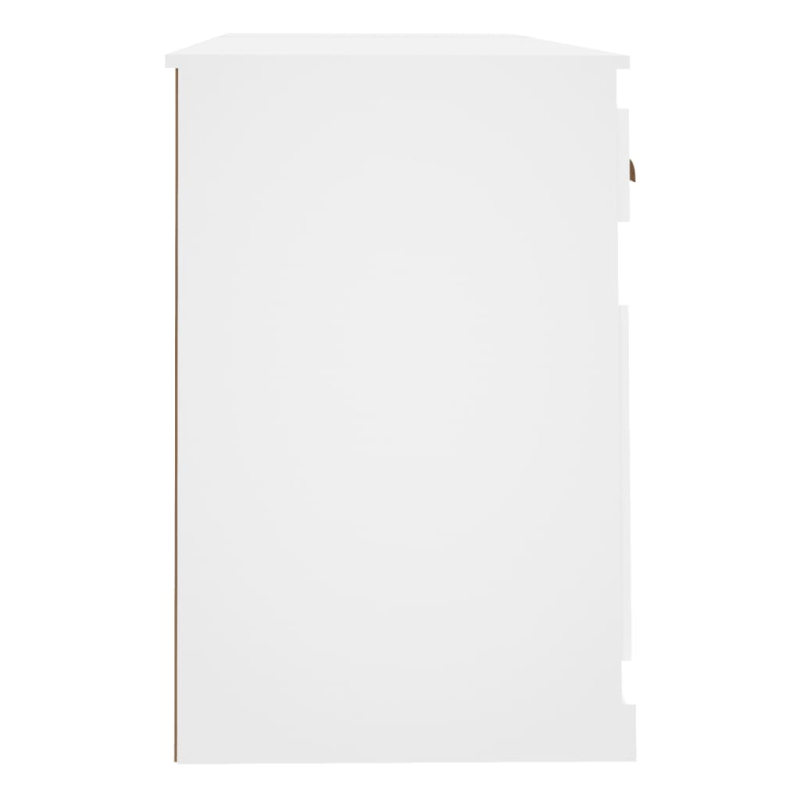 Schreibtisch mit Stauraum Weiß Holzwerkstoff