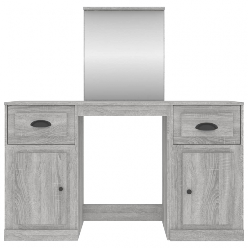 Schminktisch mit Spiegel Grau Sonoma 130x50x132,5 cm