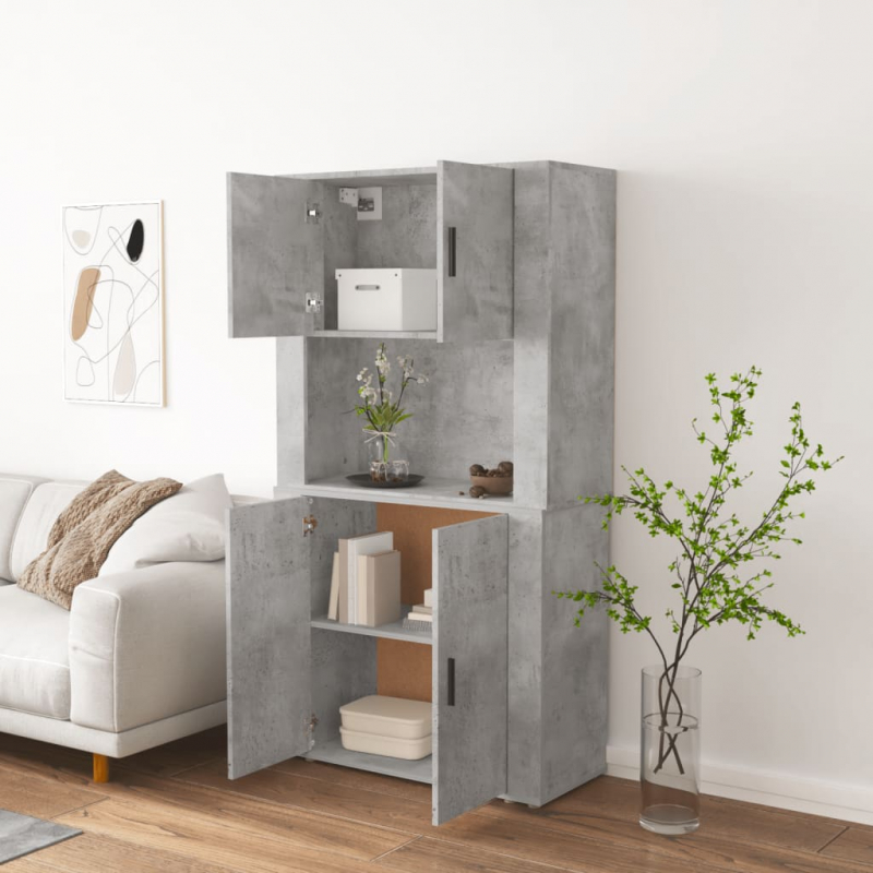 Highboard Betongrau Holzwerkstoff