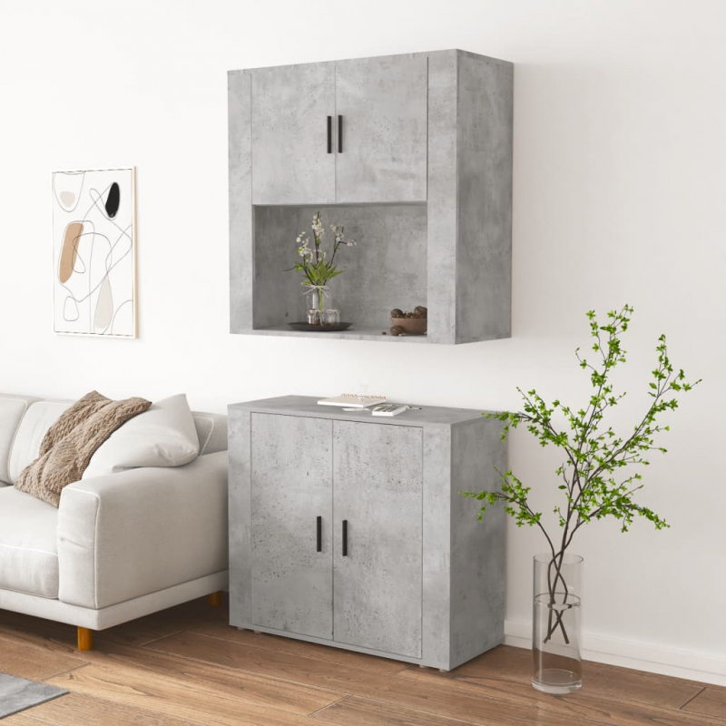 Highboard Betongrau Holzwerkstoff