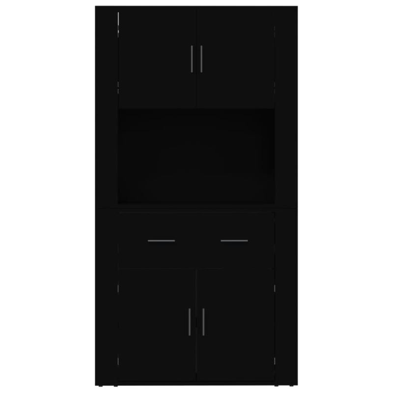 Highboard Schwarz Holzwerkstoff