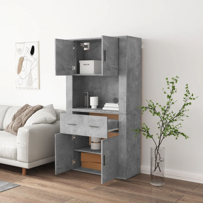 Highboard Betongrau Holzwerkstoff