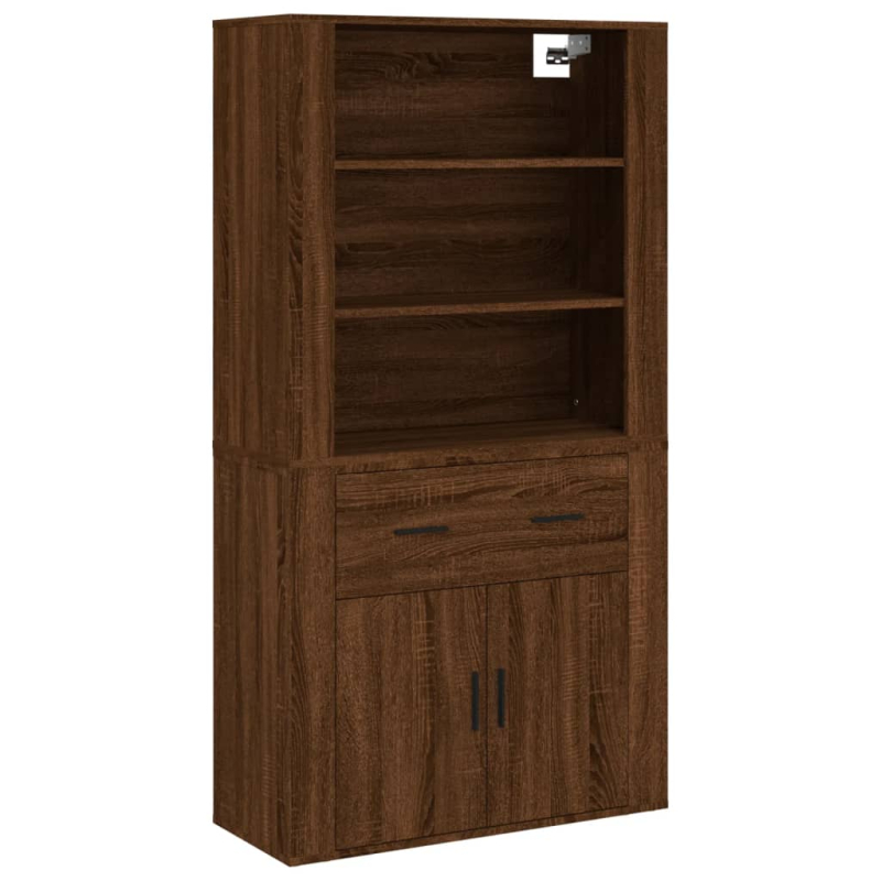 Highboard Braun Eichen-Optik Holzwerkstoff