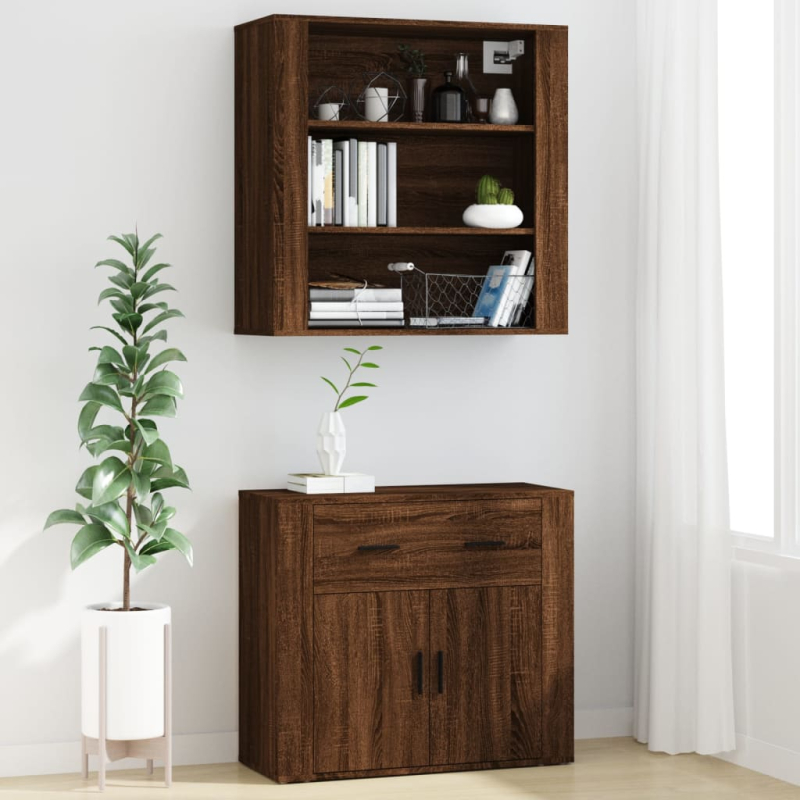 Highboard Braun Eichen-Optik Holzwerkstoff