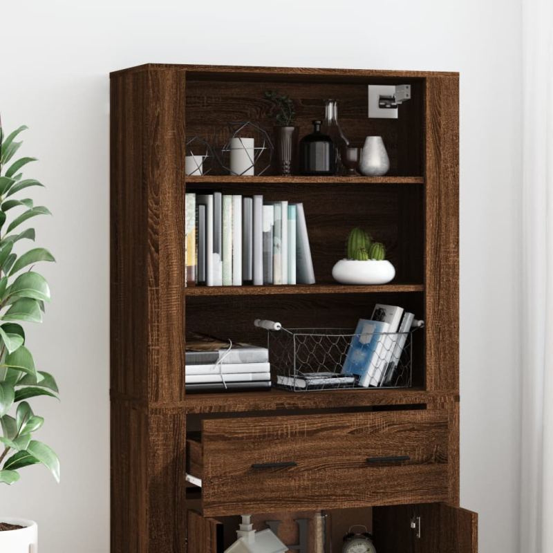 Highboard Braun Eichen-Optik Holzwerkstoff