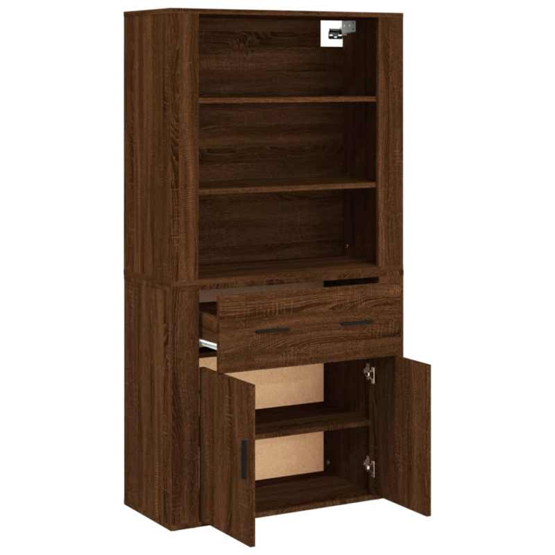 Highboard Braun Eichen-Optik Holzwerkstoff