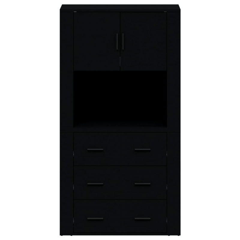 Highboard Schwarz Holzwerkstoff