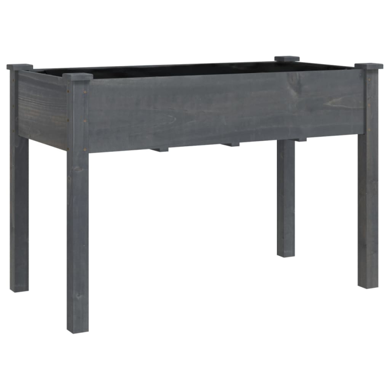 Pflanzkübel mit Einsatz Grau 118x59x76 cm Massivholz Tanne