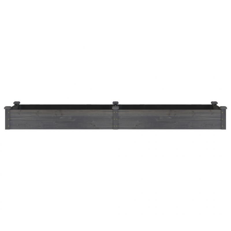 Hochbeet mit Einsatz Grau 240x60x25 cm Massivholz Tanne