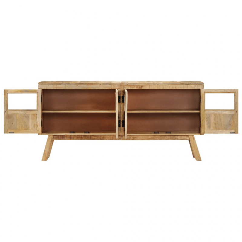 Sideboard Braun und Schwarz 160x30x76 cm Massivholz Mango
