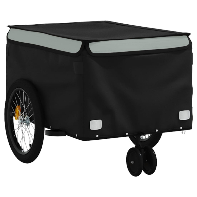 Fahrradanhänger Schwarz und Grau 30 kg Eisen