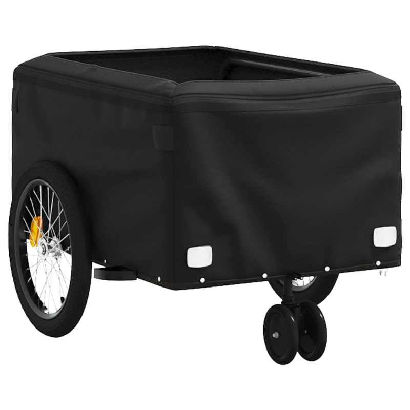 Fahrradanhänger Schwarz und Grau 30 kg Eisen