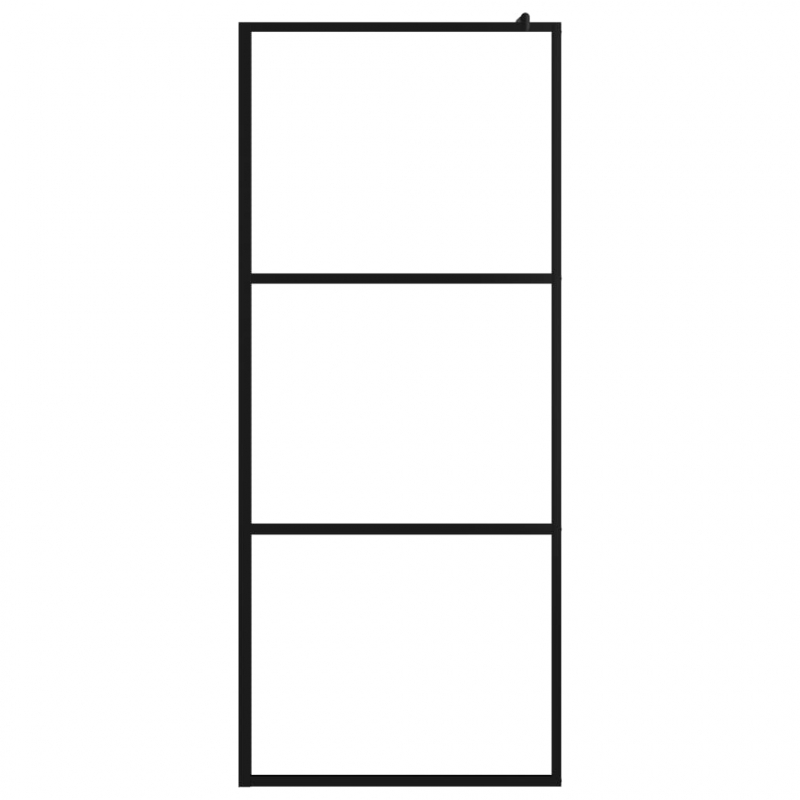 Duschwand mit Ablage für Walk-In-Dusche Schwarz 90x195 cm ESG