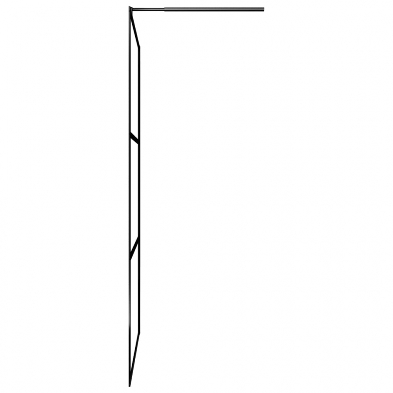 Duschwand mit Ablage für Walk-In-Dusche Schwarz 90x195 cm ESG