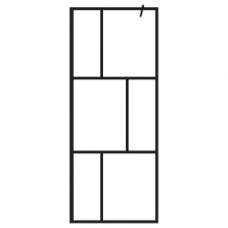 Duschwand mit Ablage für Walk-In-Dusche Schwarz 100x195 cm ESG
