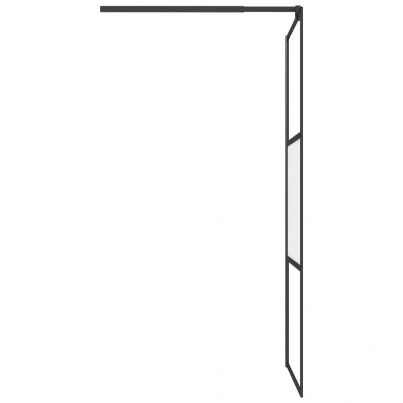 Duschwand mit Ablage für Walk-In-Dusche Schwarz 100x195 cm ESG