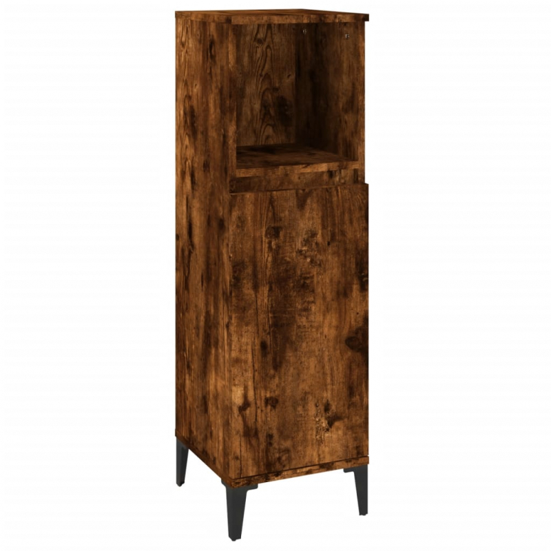 3-tlg. Badmöbel-Set Räuchereiche Holzwerkstoff