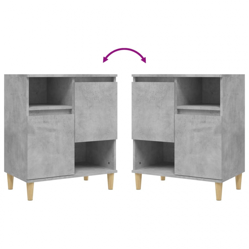 Sideboards 3 Stk. Betongrau 60x35x70 cm Holzwerkstoff