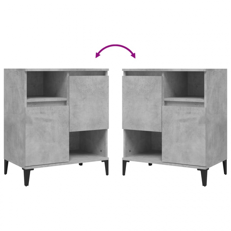 Sideboards 3 Stk. Betongrau 60x35x70 cm Holzwerkstoff