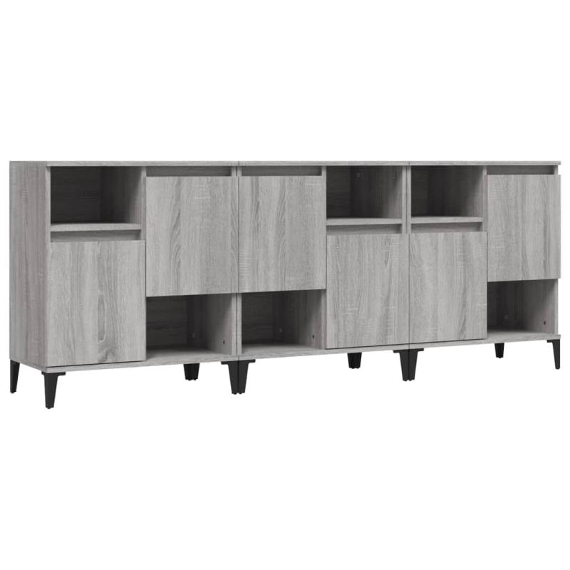 Sideboards 3 Stk. Grau Sonoma 60x35x70 cm Holzwerkstoff