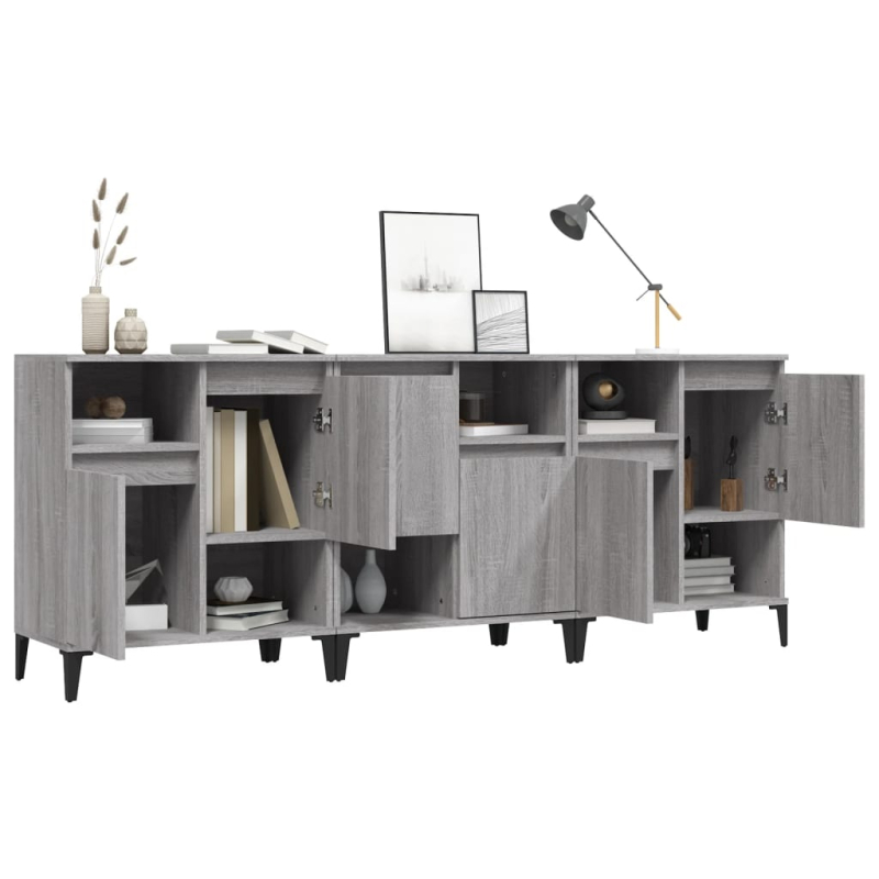 Sideboards 3 Stk. Grau Sonoma 60x35x70 cm Holzwerkstoff