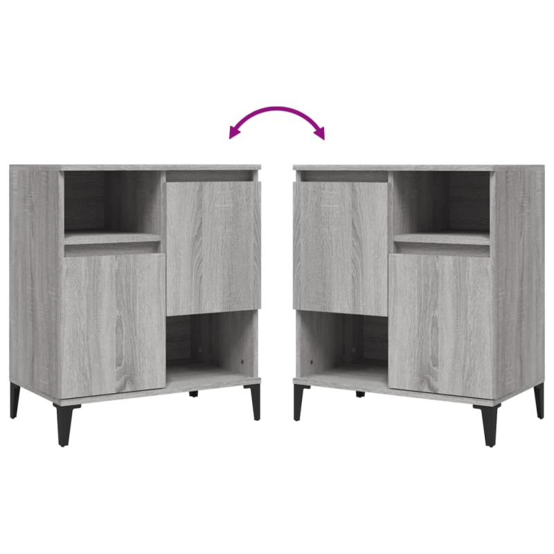 Sideboards 3 Stk. Grau Sonoma 60x35x70 cm Holzwerkstoff