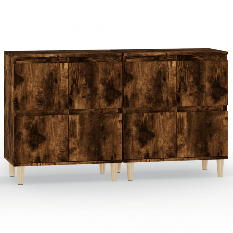 Sideboards 2 Stk. Räuchereiche 60x35x70 cm Holzwerkstoff