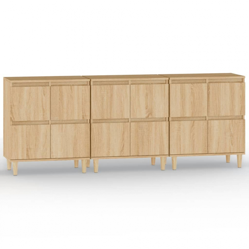Sideboards 3 Stk. Sonoma-Eiche 60x35x70 cm Holzwerkstoff