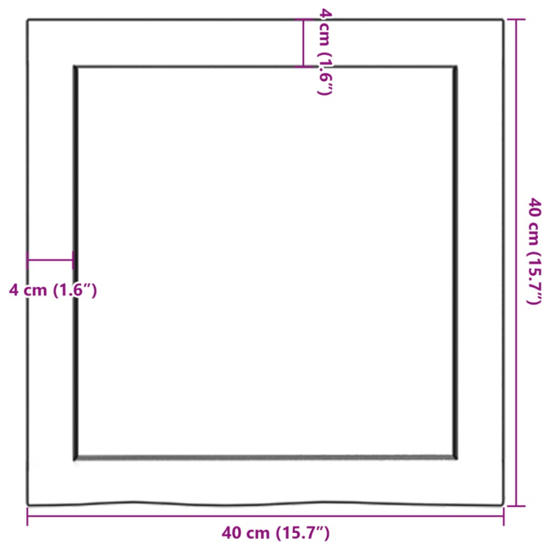 Waschtischplatte 40x40x(2-6) cm Massivholz Unbehandelt