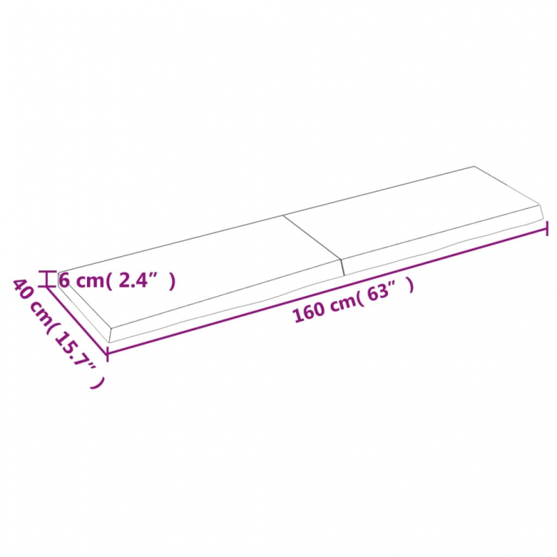 Waschtischplatte 160x40x(2-6) cm Massivholz Unbehandelt