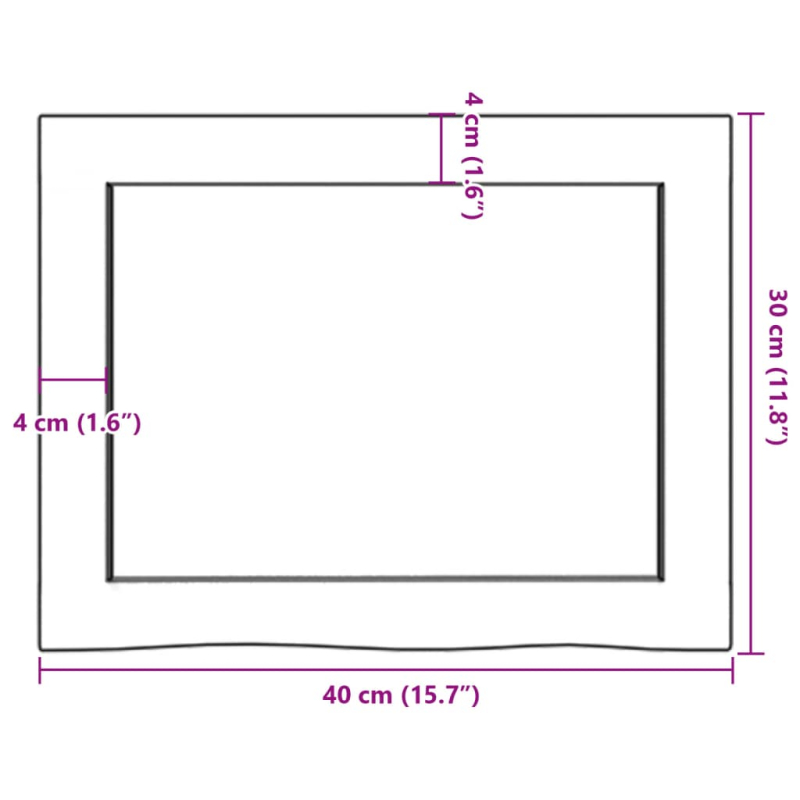 Waschtischplatte Hellbraun 40x30x(2-6) cm Massivholz Behandelt