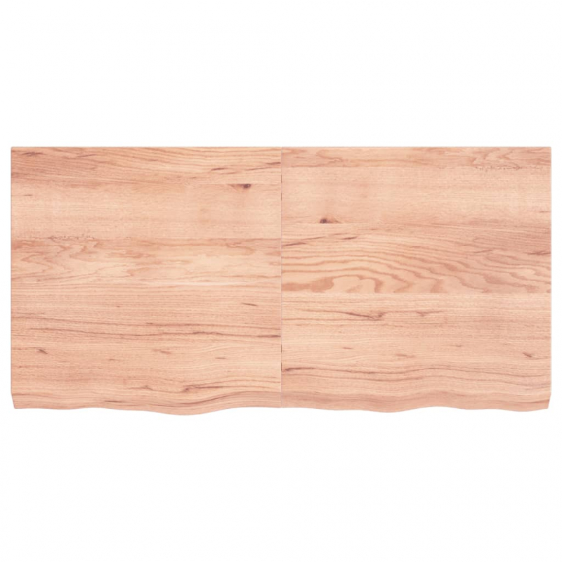 Waschtischplatte Hellbraun 120x60x(2-6) cm Massivholz Behandelt