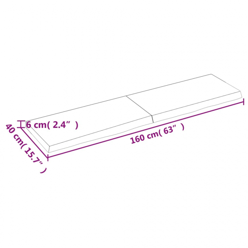 Waschtischplatte Hellbraun 160x40x(2-6) cm Massivholz Behandelt